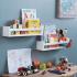 Set of 2 Nursery Room Wood Floating Wall Shelves White