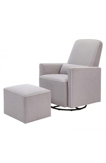 Olive Upholstered Swivel Glider