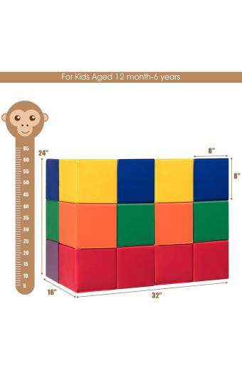 Soft Blocks, Toddler Foam Block Playset for Safe Active Play and Building