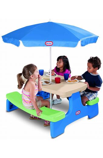 Kids Outdoor Table with Umbrella