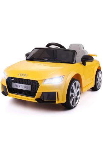 Yellow Audi TT 12V Electric MP3 LED Lights RC Remote Control Kids Ride On Car 